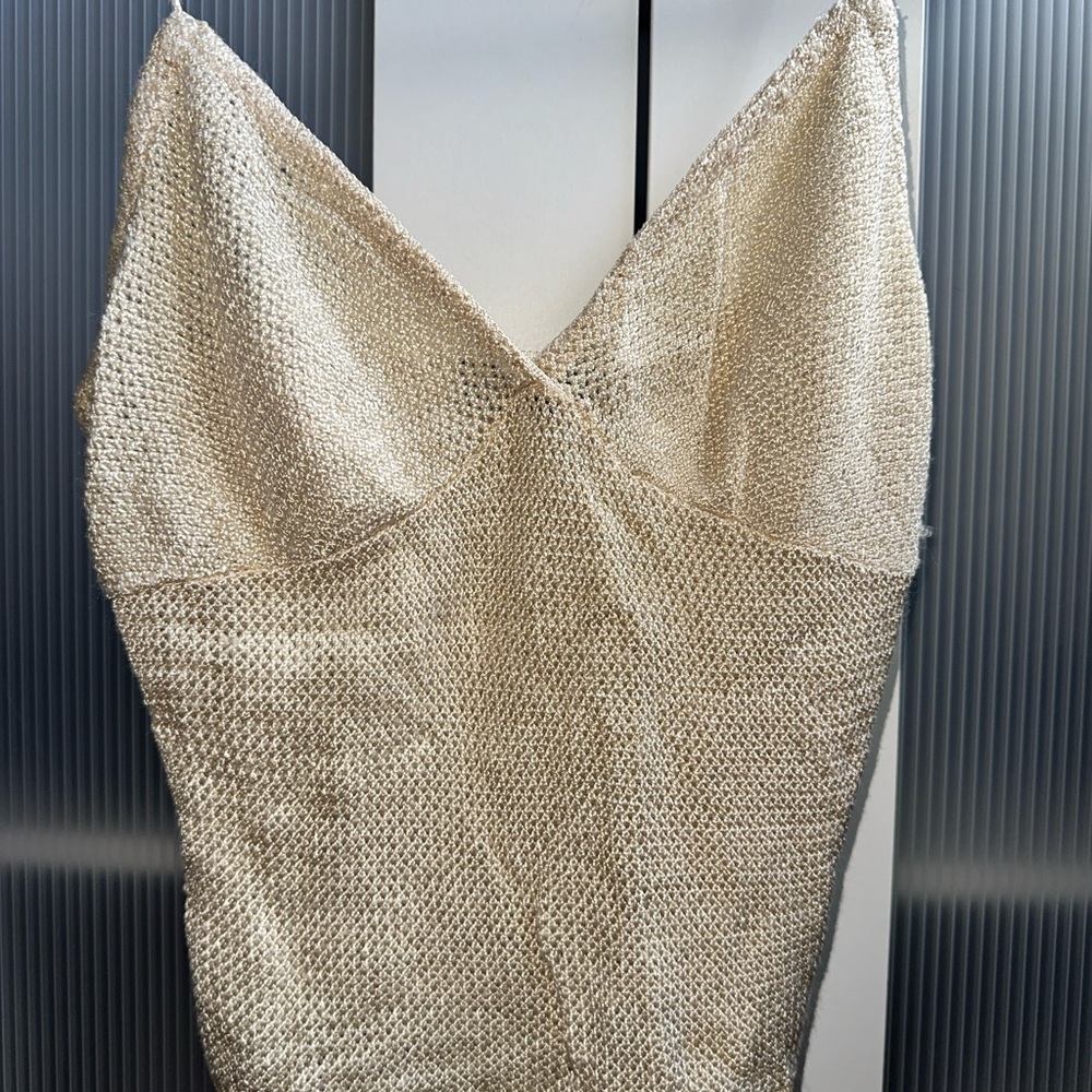 Zara Metallic Gold Sweater